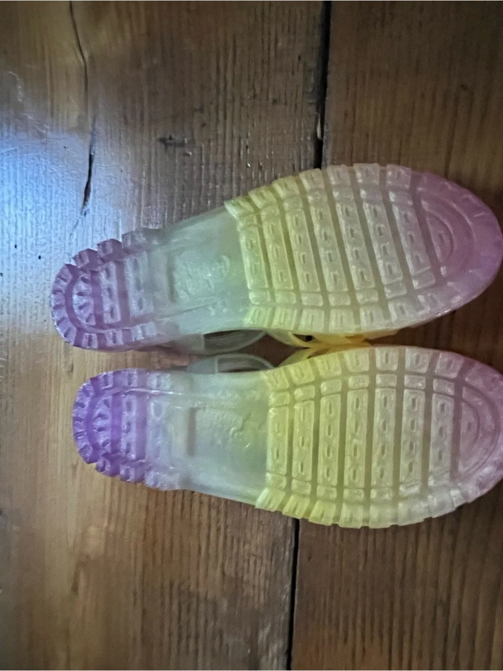 Cat & Jack Pink and Yellow Ombre Jelly Sandals